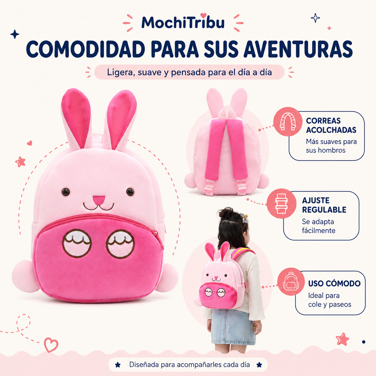 Mochila Infantil de Animales 3D