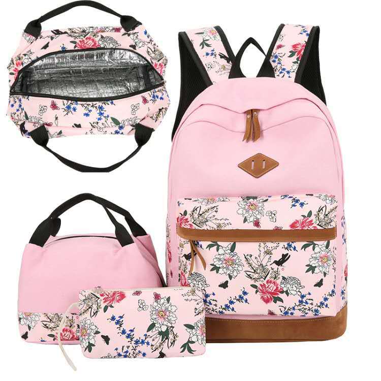 Pack Escolar Floral de 3 Piezas